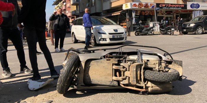 Nazilli'de motosiklet sürücüsü ölümden döndü