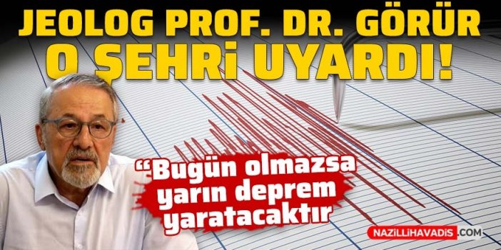 Prof. Dr. Görür:  Aktif fay sistemi var, bunlar bugün olmazsa yarın deprem yaratacaktır