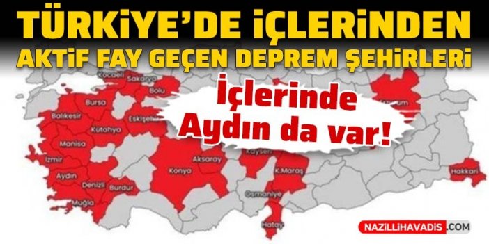 Türkiye'de içlerinden aktif fay geçen deprem şehirleri: Aydın da var!