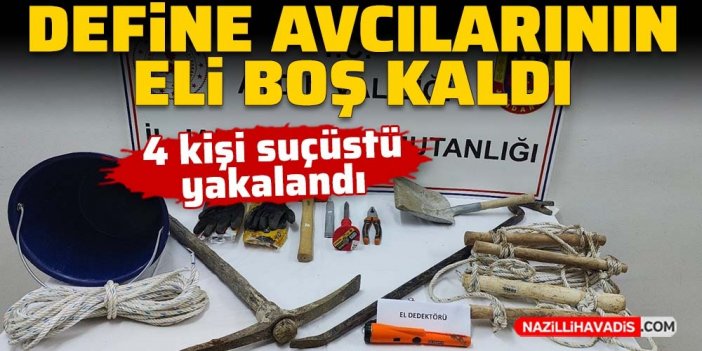 Kaçak kazı yapan 4 şüpheli suçüstü yakalandı