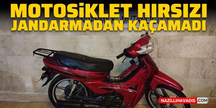 Motosiklet hırsızı jandarmadan kaçamadı