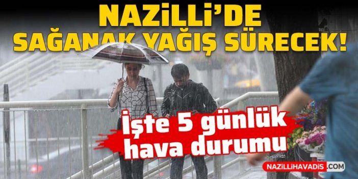 Nazilli’de gök gürültülü sağanak yağışlar sürecek