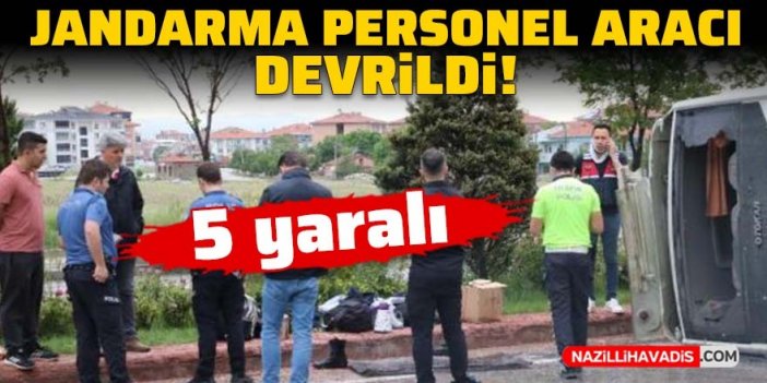 Jandarma personel aracı devrildi: 5 yaralı