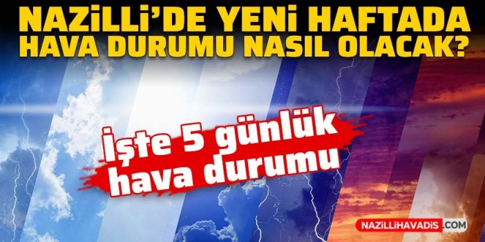 Meteoroloji açıkladı: Nazilli'de yeni haftada hava nasıl olacak? İşte 5 günlük hava durumu...