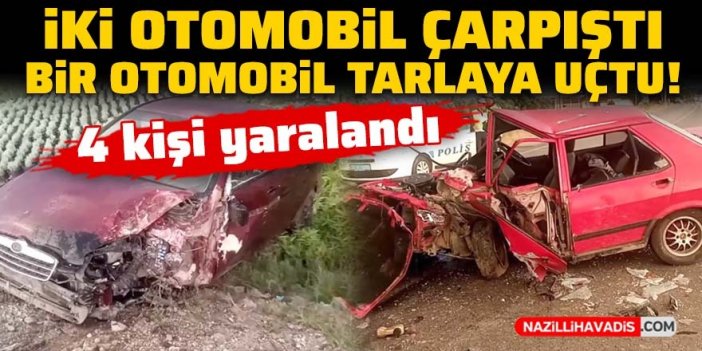 İki otomobil çarpıştı: 4 kişi yaralandı