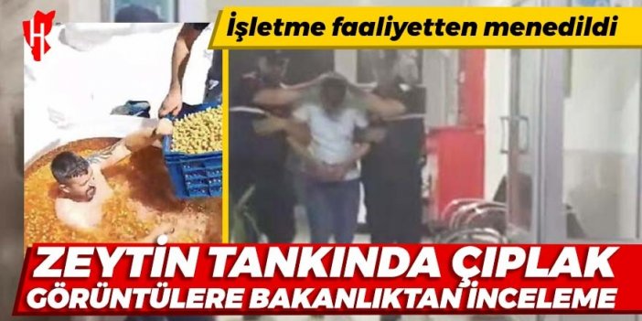 Zeytin tankında çıplak görüntülere bakanlıktan inceleme