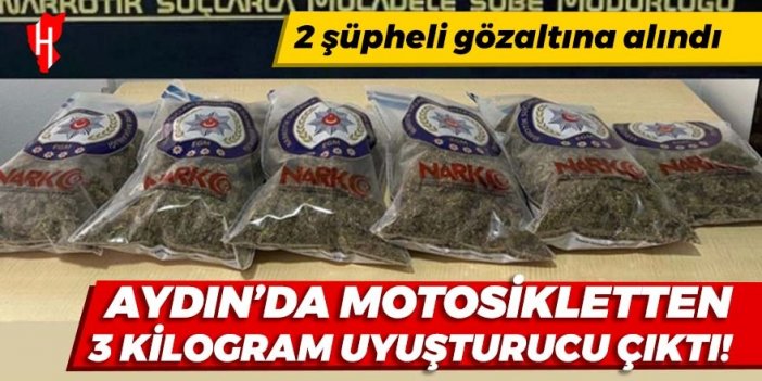 Aydın'da motosikletten 3 kilogram uyuşturucu çıktı