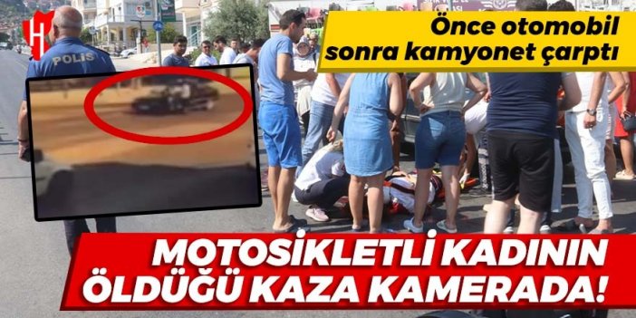 Otomobil ve kamyonetin çarptığı motosikletteki kadın öldü!