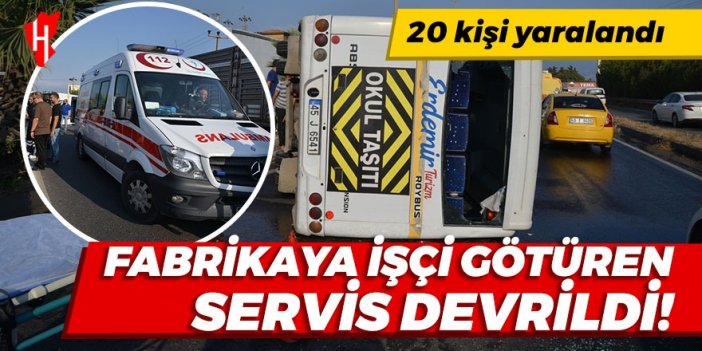 Fabrikaya işçi götüren midibüs devrildi! 20 yaralı