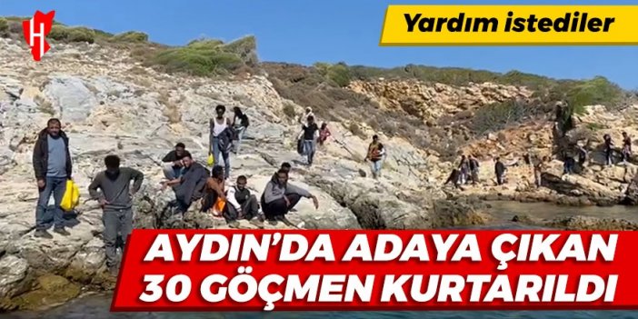 Aydın açıklarında adaya çıkan 30 düzensiz göçmen kurtarıldı