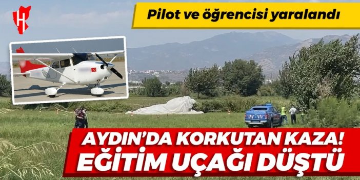 Aydın'da eğitim uçağı düştü! 2 yaralı