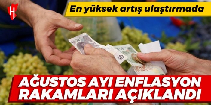 Ağustos ayı enflasyon rakamları açıklandı: En yüksek artış ulaştırmada