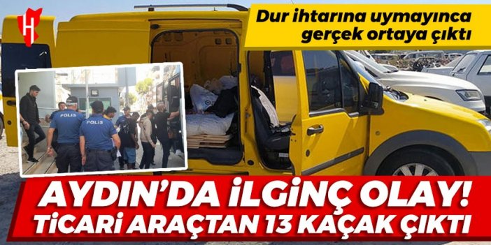 Aydın'da ilginç olay! Dur ihtarına uymayınca gerçek ortaya çıktı: Ticari araçta 13 düzensiz göçmen yakalandı