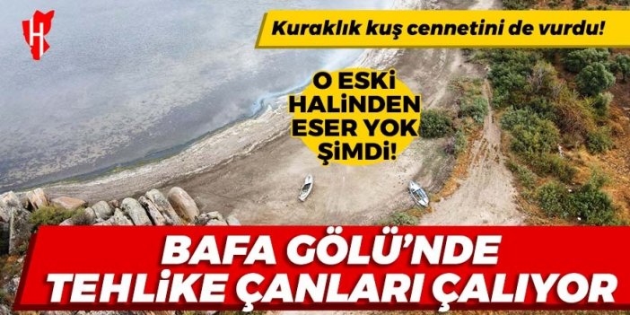 Kuş cenneti Bafa Gölü'nün suyu yaklaşık 20 metre çekildi