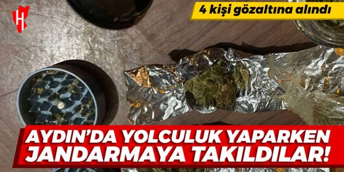 Aydın'da yolcu otobüsünde uyuşturucuyla yakalandılar: 4 gözaltı