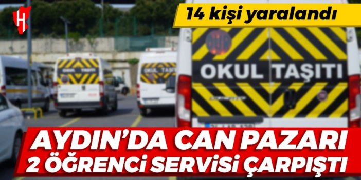 Aydın'da can pazarı! Öğrenci servisleri çarpıştı: 14 yaralı