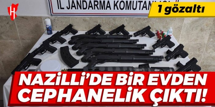 Nazilli'de bir evden cephanelik çıktı