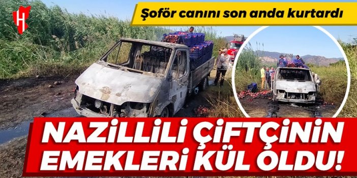 Nazillili çiftçinin emekleri kül oldu!