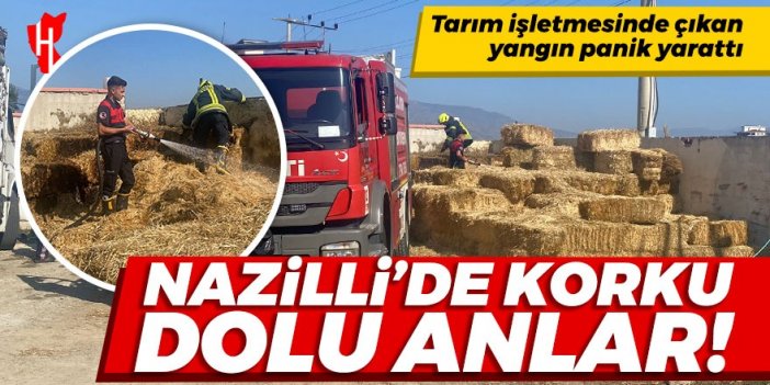 Nazilli’de korku dolu anlar: Tarım işletmesinde çıkan yangın panik yarattı