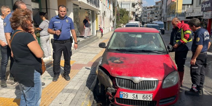 Aydın’da korku dolu anlar! Yanan araca ilk müdahaleyi polis yaptı