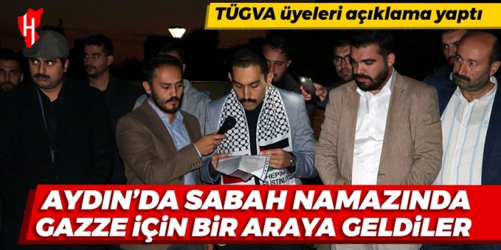 Aydın'da TÜGVA üyeleri, Filistinliler için sabah namazında bir araya geldi