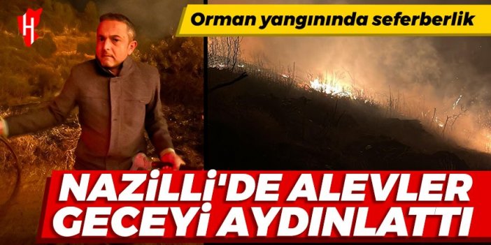 Nazilli’de alevler geceyi aydınlattı