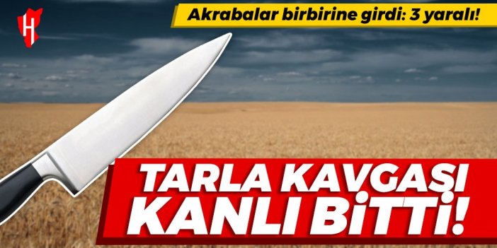 Tarla kavgası kanlı bitti! Akrabalarını bıçakladılar: 3 yaralı