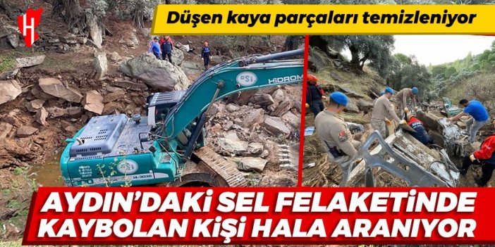 Aydın'daki sel felaketinde kaybolan kişiyi arama çalışmaları devam ediyor