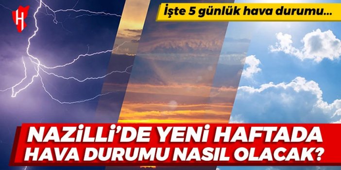 Meteoroloji duyurdu: Nazilli'nin yeni haftada hava durumu nasıl olacak? İşte 5 günlük hava durumu raporu...