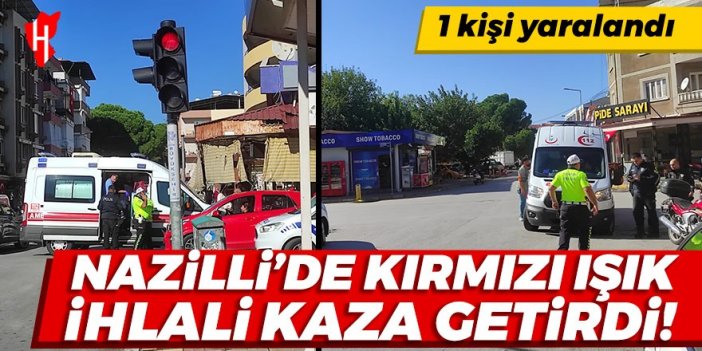 Nazilli'de kırmızı ışık ihlali kaza getirdi! Motosiklet sürücüsü başka bir motosiklete çarpıp kaçtı: 1 kişi yaralandı