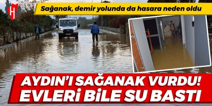 Aydın'ı sağanak vurdu! Evleri su bastı