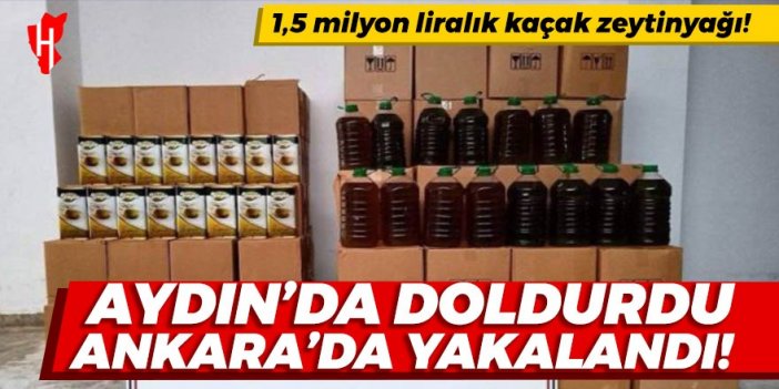 Aydın'da doldurdu Ankara'da yakalandı! Piyasa değeri 1,5 milyon lira kaçak zeytinyağı