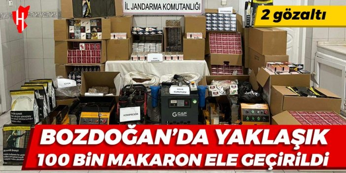 Bozdoğan’da yaklaşık 100 bin makaron ele geçirildi: 2 gözaltı