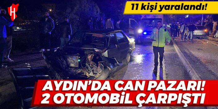 Aydın'da can pazarı! İki otomobil çarpıştı: 11 kişi yaralandı