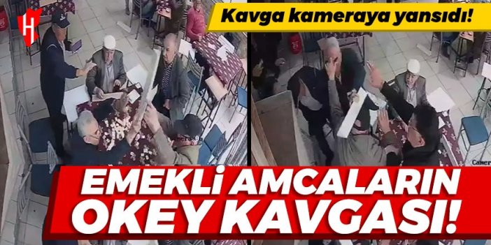 Okey masasında istekalı kavga kamerada! Emekliler birbirine girdi