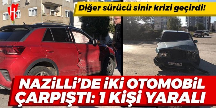 Nazilli'de iki otomobil çarpıştı! 1 yaralı