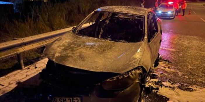 Aydın’da seyir halindeki otomobil yandı! Sürücü canını zor kurtardı