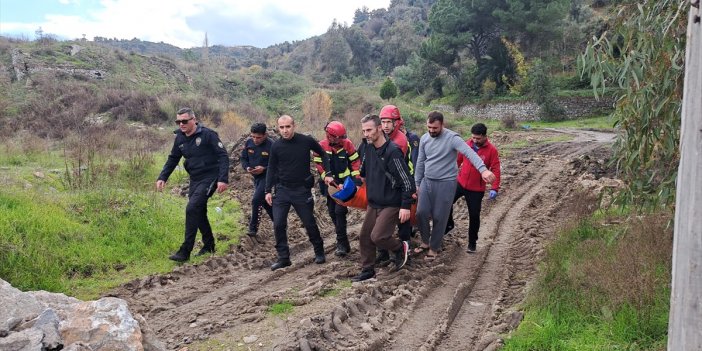 Aydın'da dağda sarmaşık toplarken ayağını kırdı, ekipler seferber oldu