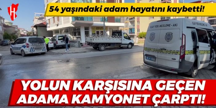 Yolun karşısına geçen adama kamyonet çarptı!