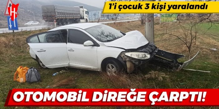 Otomobil elektrik direğine çarptı: 1’i çocuk 3 kişi yaralandı