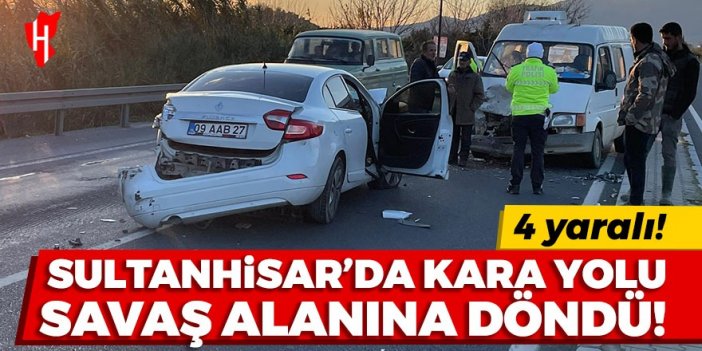 Sultanhisar'da feci kaza: 4 yaralı!