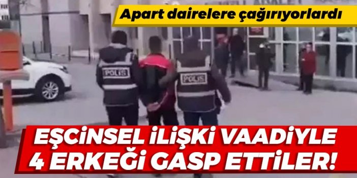 Eşcinsel ilişki vaadiyle 4 erkeği gasp ettiler!