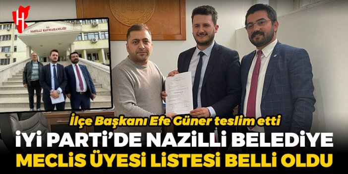 İYİ Parti’de Nazilli Belediye Meclis Üyesi listesi belli oldu