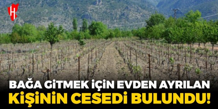 Bağa gitmek için evden ayrılan kişinin cesedi bulundu!