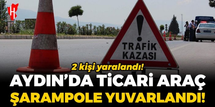 Aydın'da ticari araç şarampole yuvarlandı: 2 kişi yaralandı