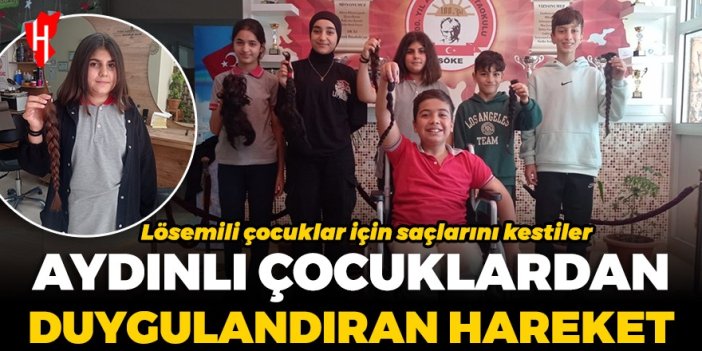 Aydınlı çocuklardan duygulandıran hareket: Lösemili çocuklar için saçlarını kestiler