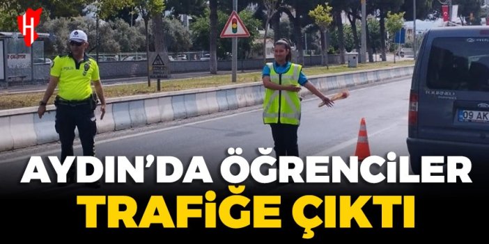 Aydın'da öğrenciler trafiğe çıktı: Sürücülere karanfil dağıttılar