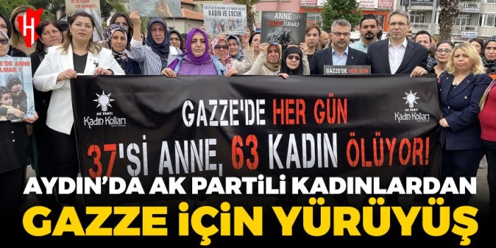 Aydın'da AK Partili kadınlardan Gazze için yürüyüş