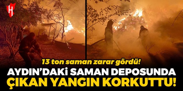 Aydın'daki saman deposunda çıkan yangın korkuttu! 13 ton saman zarar gördü