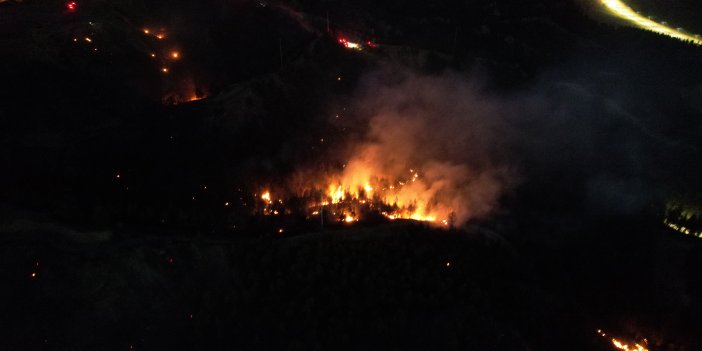 Korkutan yangına havadan ve karadan müdahale ediliyor